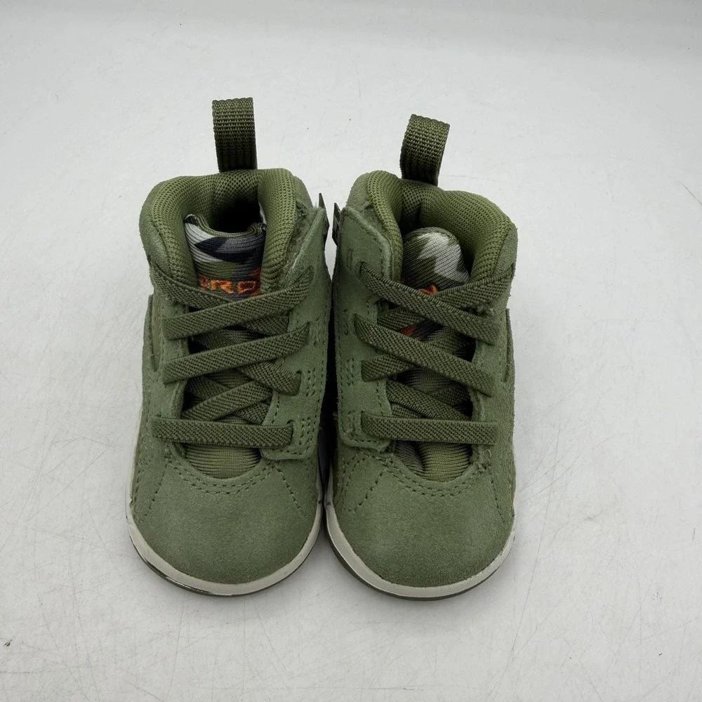 Nike Air Jordan MVP Shoes Toddler Sz 2 C Olive/Sail Jumpman Sneakers DZ5576-300